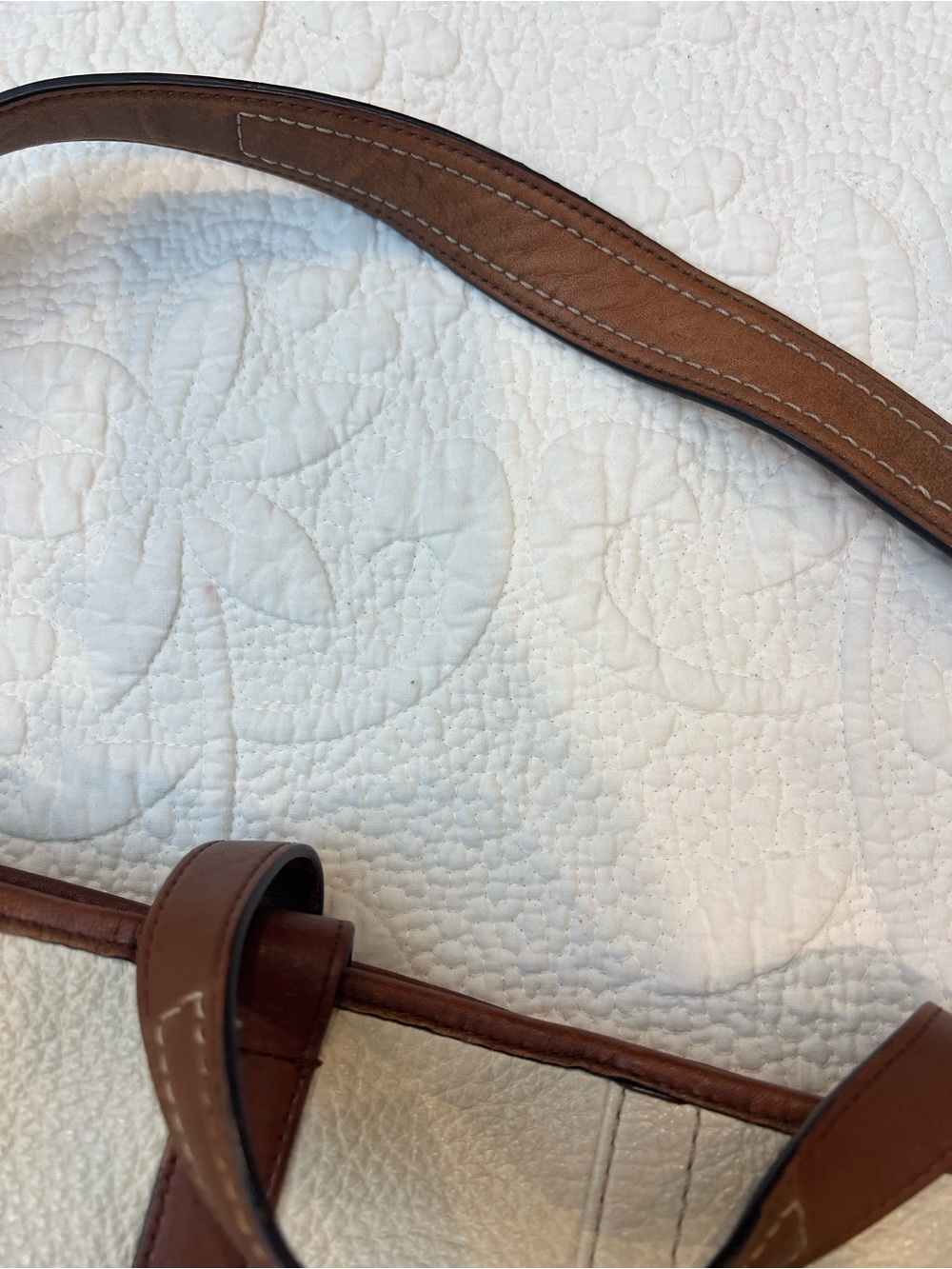 Coach Cream and Brown Leather Two-Tone Tote - Picture 10 of 15